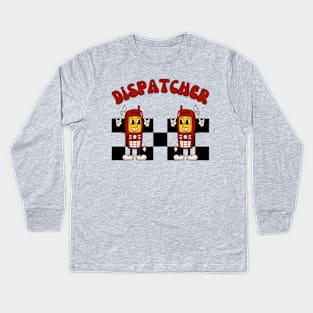 Retro Dispatcher, Cute Dispatch Specialist Kids Long Sleeve T-Shirt